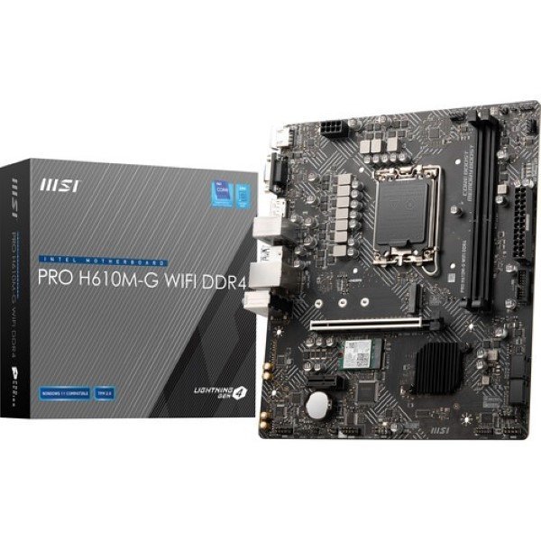 MSI Pro H610M-G Wifi DDR4 Intel LGA 1700 mATX Motherboard Supports Intel 12th , 13th & 14th Gen Processors