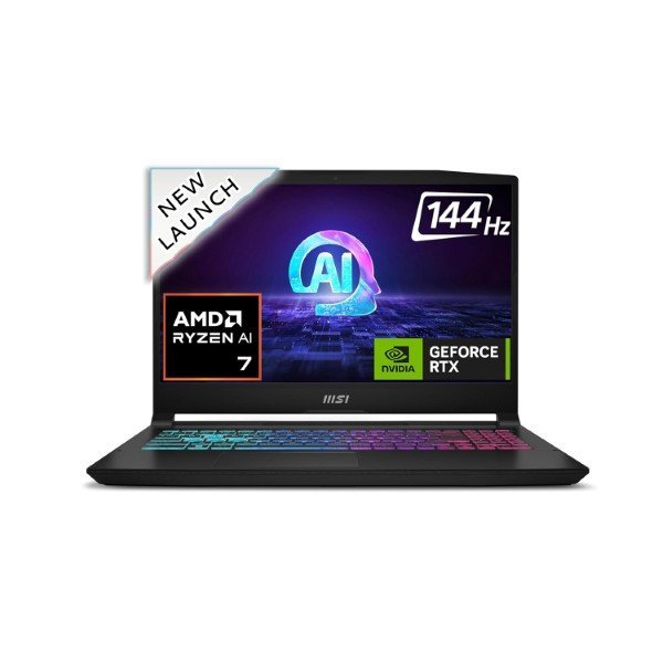 MSI KATANA A15 AI B8VE-418IN (AMD Ryzen 7-8845HS/16GB/512GB SSD/WIN11 HOME/15.6″/6GB-RTX4050/2 Years/Black)