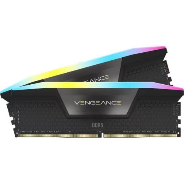 CORSAIR VENGEANCE RGB DDR5 RAM 96GB (2x48GB) 5600MHz CL40 – Black