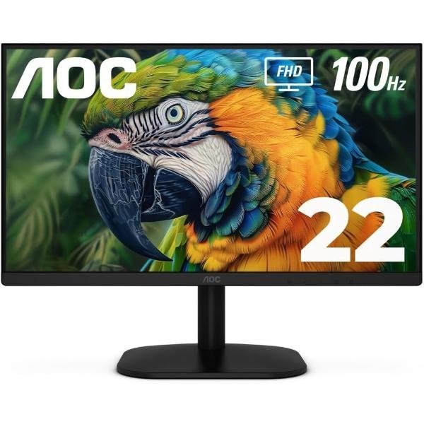AOC 22B2HM2 22″ Full HD (1920 x 1080) 100Hz LED Monitor, Adaptive Sync, VGA x1, HDMI x1, Flicker-Free, Low Blue Light, HDR Ready, VESA, Tilt Adjust, Earphone Out, Eco-Friendly