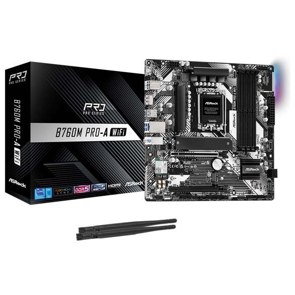 ASRock B760M Pro-A WiFi LGA 1700 DDR5 mATX Motherboard