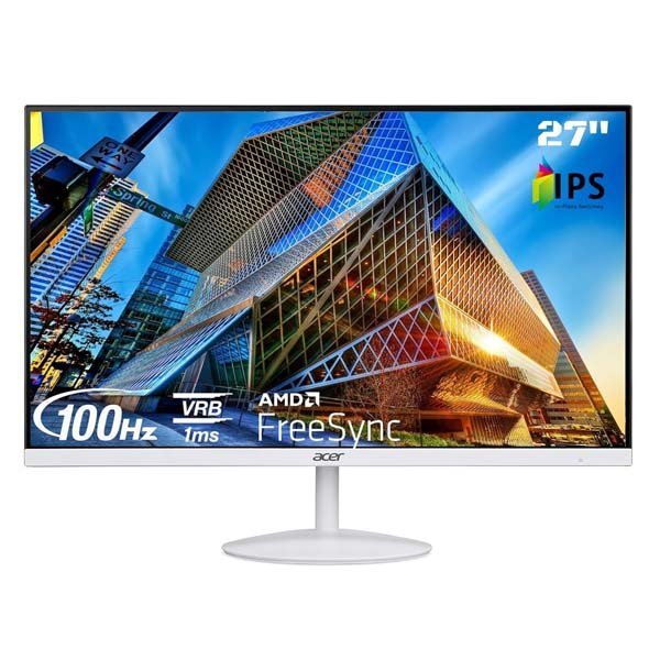 Acer SA272E 27 Inch Full HD IPS Ultra Slim (7.2mm Thick) Backlight LED LCD Monitor (White)
