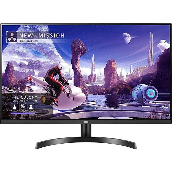 LG 27QN600-B 27” QHD (2560 x 1440) IPS Display with FreeSync, sRGB 99% Color Gamut, HDR10 with a 3-Side Virtually Borderless Design, Black