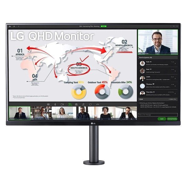 LG Ultrafine 32″ (81.28cm) IPS QHD 2560 x 1440 Pixels Monitor with Ergo Stand | HDR10 | USB Type-C |Color Calibrated | MAXXAUDIO® Speaker | Ergonomic Stand (32QP880N-B)