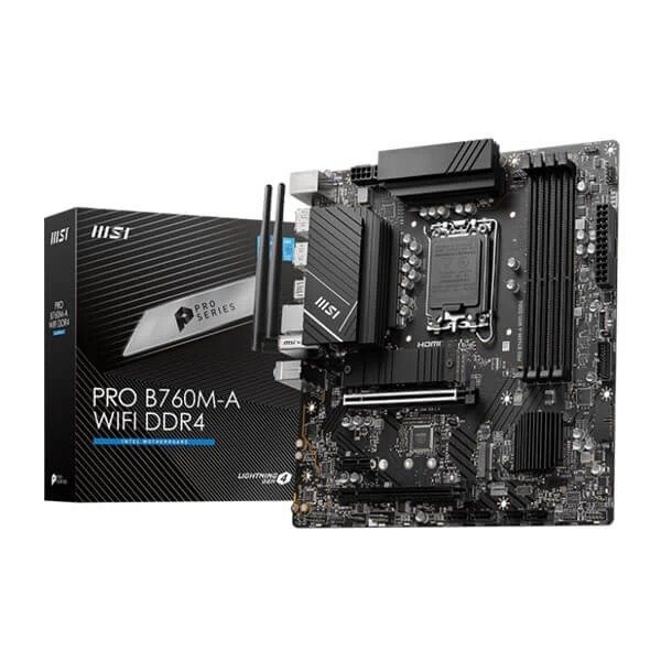 MSI Pro B760M-A WIFI DDR4 Intel Motherboard Supports Intel 12th , 13th & 14th Gen Processors