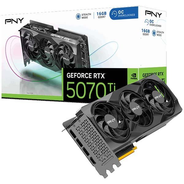 PNY NVIDIA GeForce RTX 5070 Ti OC Triple Fan Graphics Card