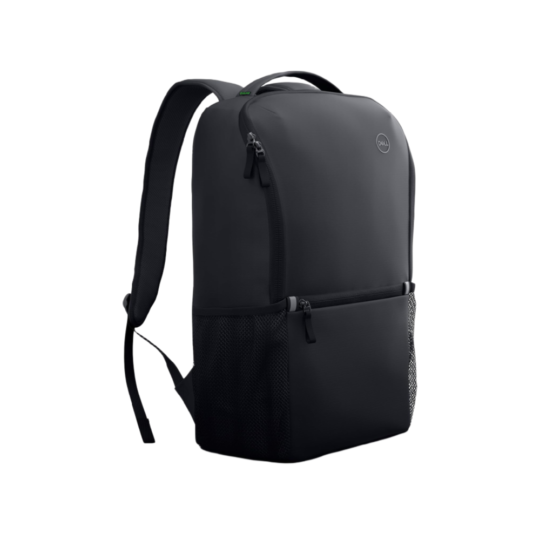 Dell 15″ EcoLoop Essential Backpack-Black (CP3724), 20L Capacity, Water Bottle Holder, Water Resistant, Zippered Front Pocket, Reflective Elements, Foam Padded Laptop Compartment
