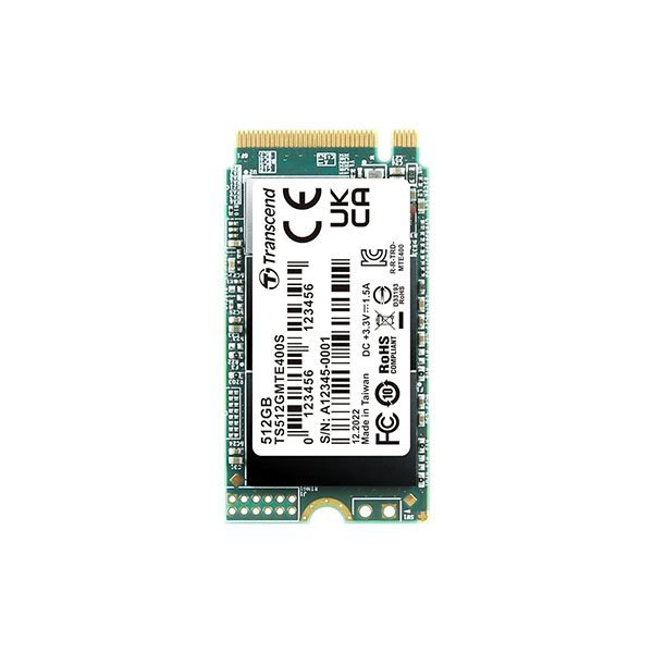 Transcend 512GB | PCIe M.2 SSD 400S | 42mm | MTE400S | 3D NAND Flash | NVMe PCIe Gen3 x4 | up to 2,000/1,100 MB/s | 100 TBW | 5 Yrs. Warranty