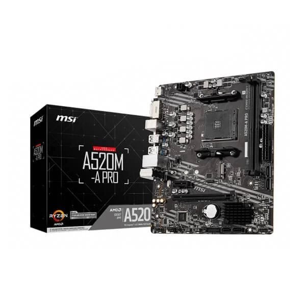 MSI A520M-A PRO Motherboard Supports AM4 Socket